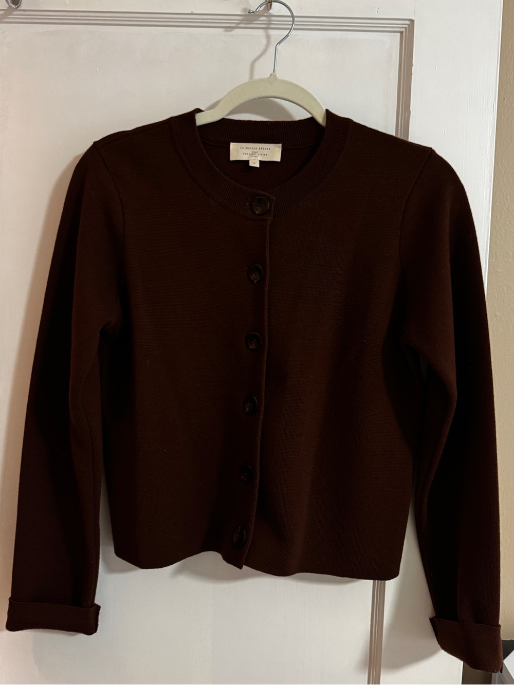 Sezane Jude Cardigan Chestnut Brown